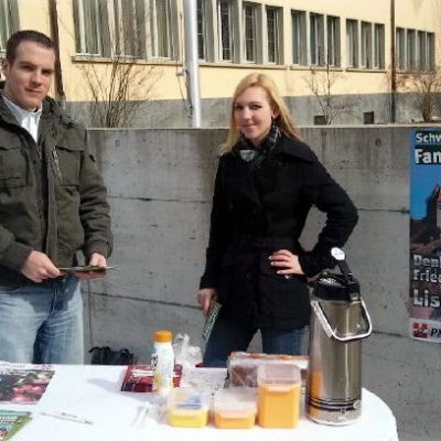 Alex Rohrbach und Denise Friederich auf Stimmenfang