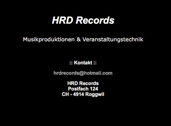 Spartanisch gehaltene Website des Labels HRD-Records