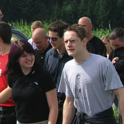 Mitbegründer Daniel Herger (rechts) an der Schlachtfeier Sempach 2008...