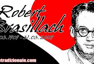 Flyer der italienischen Fronte della Tradizione zum Gedenken an Robert Brasillach