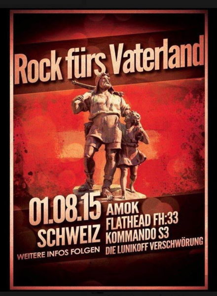 Flyer für das 1. August-Konzert 2015 in Schönenberg ZH