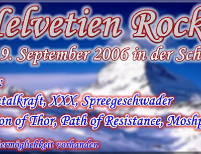 Flyer für das Rechtsrock-Festival "Helvetien Rockt", organisiert von HRD Records.