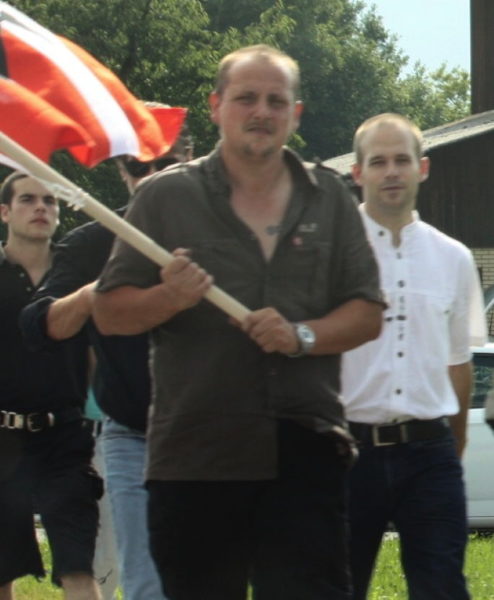 Vollenweider (r.) nahm in der Folge einige Male an der Schlachtfeier in Sempach teil.