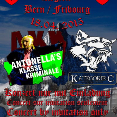 Flyer, mit dem das Kategorie C Konzert im Frühjahr 2015 grossspurig angekündigt wurde.